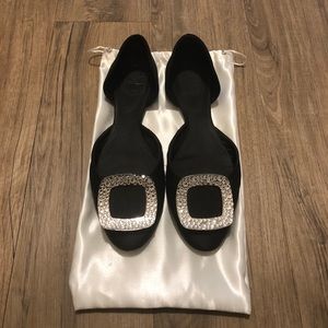 Roger Vivier Chips Strass Ballerinas in Silk